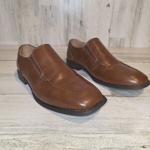 Sonoma Boys Dress Shoes Size 5M Brown Slip On Loafers Memory Foam Comfort School